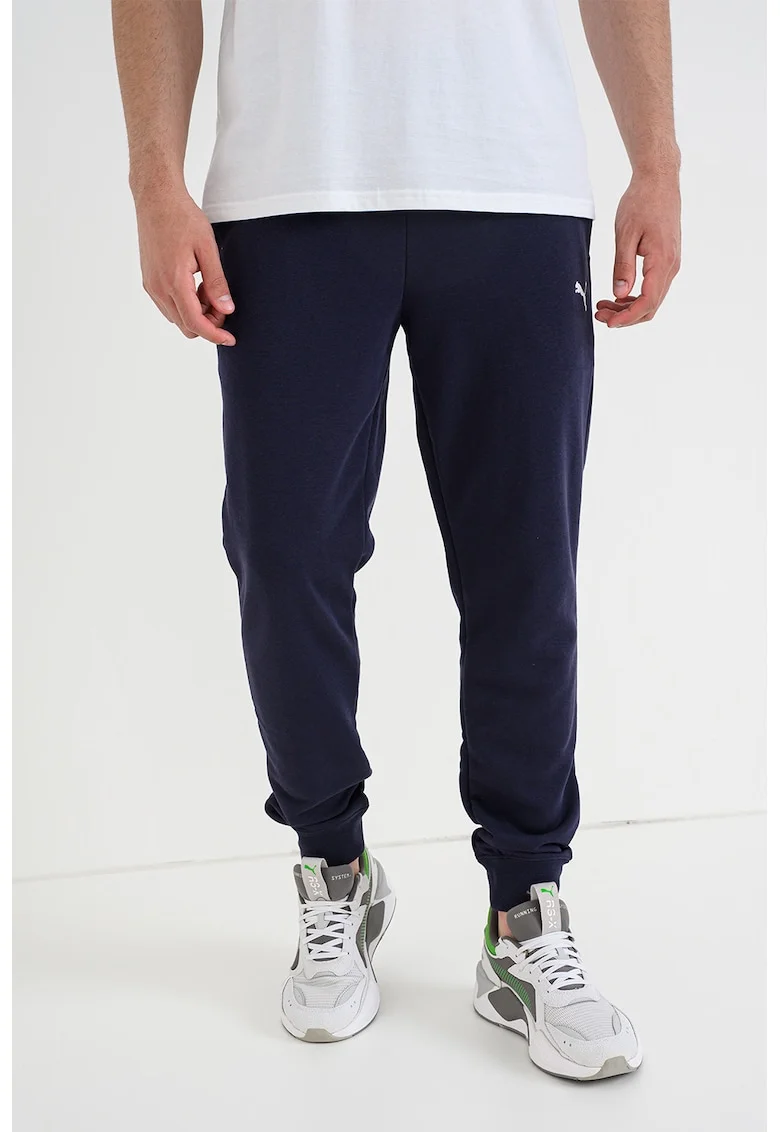 Pantaloni de trening din amestec de bumbac cu talie elastica ESS, Albastru indigo