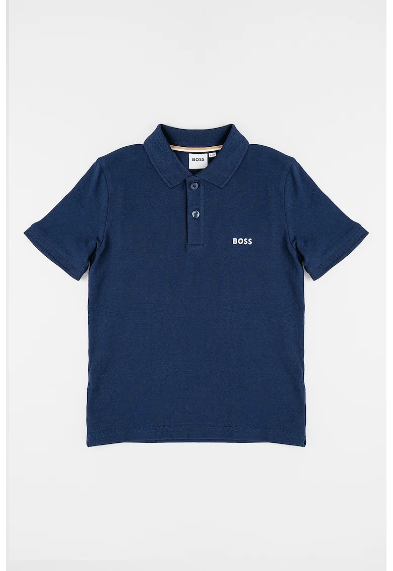 Tricou polo din amestec de bumbac, Bleumarin