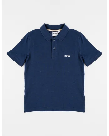 Tricou polo din amestec de bumbac, Bleumarin