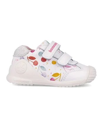 Pantofi sport din piele cu model si inchidere velcro, Rosu/Galben sofran/Alb murdar