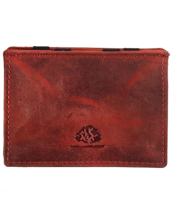 Portofel dama piele naturala caramiziu 10.5 x 7.5 x 2.5 cm, VINTAGE RFID,