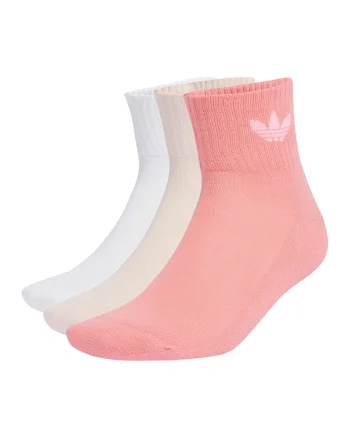 Set de sosete unisex pana la glezna - 3 perechi, Alb/Roz somon/Galben pal
