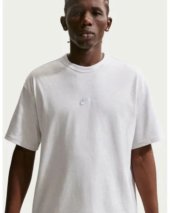 Tricou relaxed fit cu broderie logo Premium Essentials, Alb/Alb optic