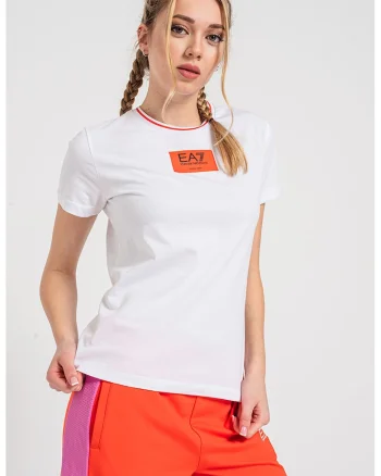 Tricou cu imprimeu logo, Rosu/Alb