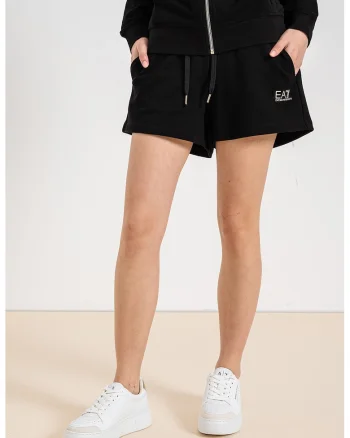Pantaloni scurti cu talie ajustabila, Negru/Alb murdar