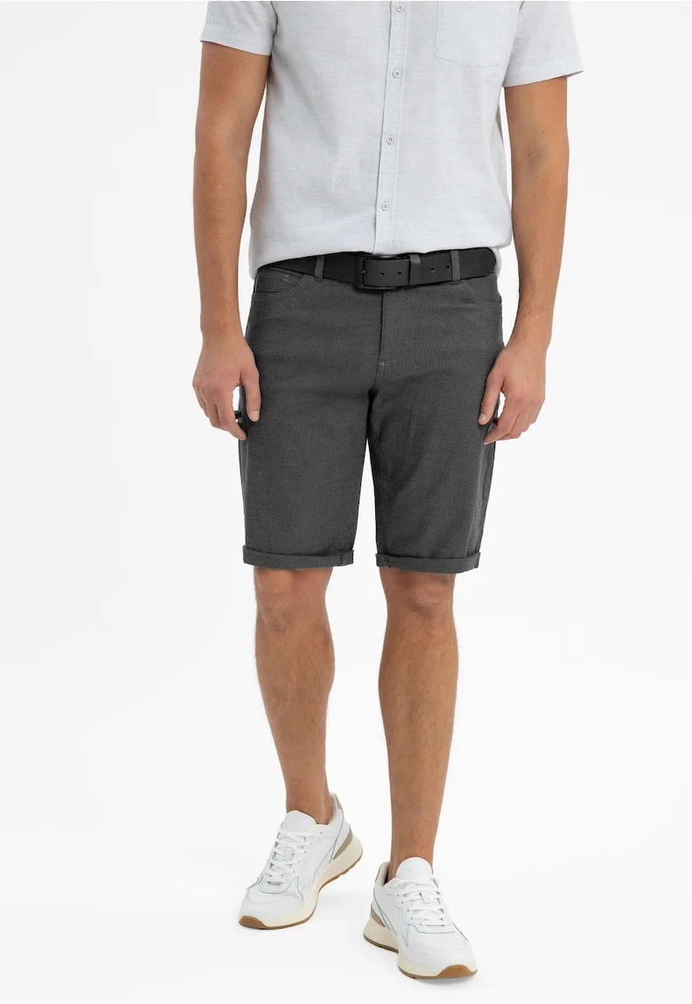 Pantaloni scurti barbati din bumbac, cu buzunare, Comfort Fit,  P-Yoko, grafit, Gri grafit
