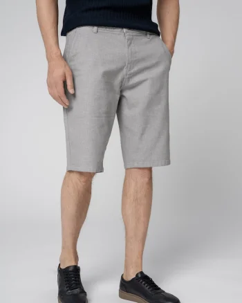 Pantaloni scurti barbati din bumbac, cu buzunare, Comfort Fit,  P-Shad, gri, Gri