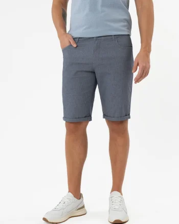 Pantaloni scurti barbati din bumbac, cu buzunare, Comfort Fit,  P-Yoko, denim, Albastru denim