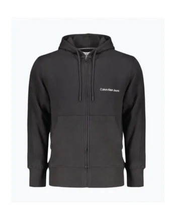 Hanorac barbati Institutional J30J325148 din bumbac cu gluga si inchidere cu fermoar, Negru, Negru