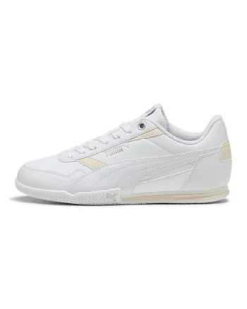 Pantofi sport Bella Donna din piele ecologica cu logo, Alb/Galben vanilie