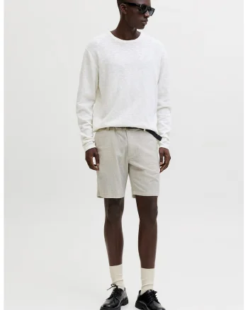 Pantaloni scurti regular fit din amestec de in Dave, Bej melange