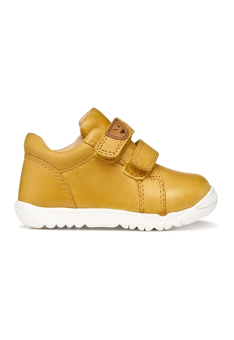 Pantofi sport Macchia din piele cu velcro, Ocru
