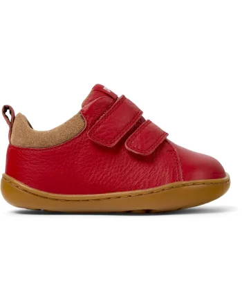 Pantofi din piele cu inchidere velcro Peu Cami, Rosu capsuna