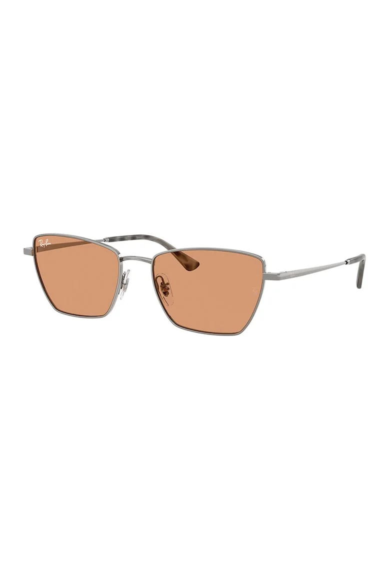 Ochelari de soare butterfly unisex polarizati cu rama metalica, Argintiu/Transparent