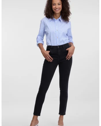 Blugi crop skinny, Negru carbon