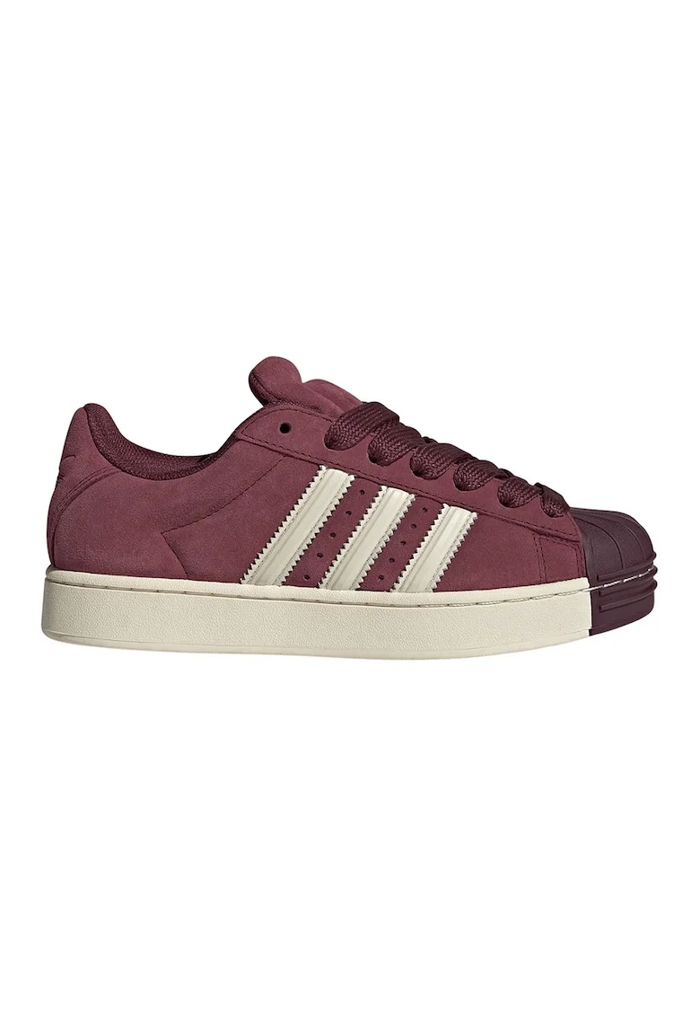 Pantofi sport Superstar de piele intoarsa, Alb murdar/Rosu zmeuriu