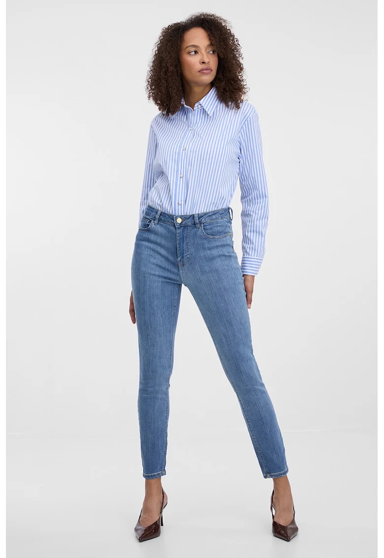 Blugi crop skinny, Albastru glaciar