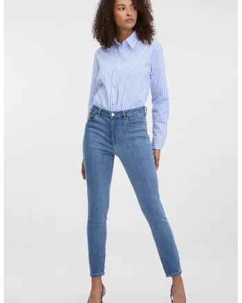 Blugi crop skinny, Albastru glaciar