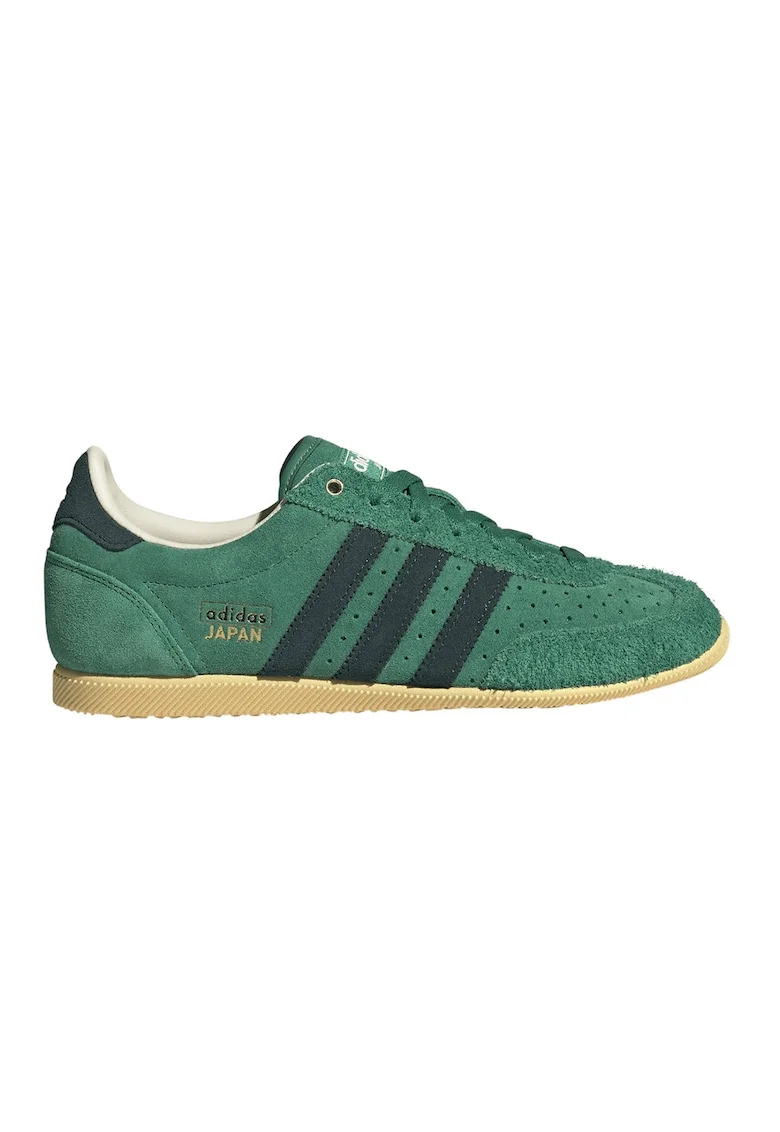 Pantofi sport Japan de piele intoarsa cu perforatii, Verde deschis/Bleumarin