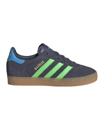 Pantofi sport din piele intoarsa cu garnituri de piele ecologica Gazelle, Verde deschis/Gri inchis