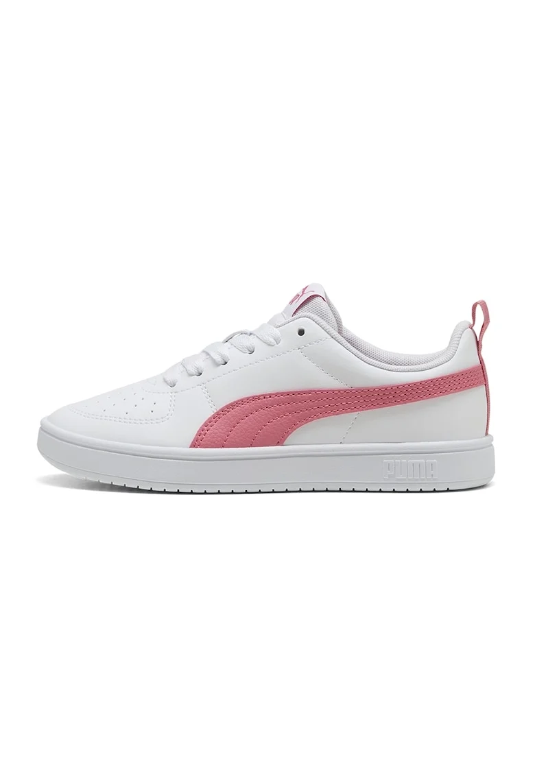 Pantofi sport Rickie low-cut din piele ecologica cu perforatii, Rosu stins/Alb murdar