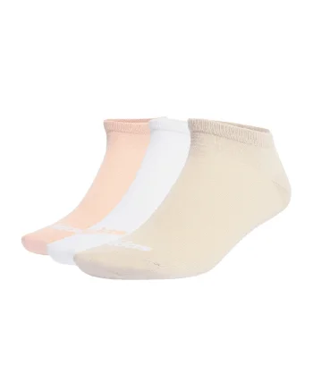 Set de sosete scurte pana la glezna unisex cu imprimeu logo - 3 perechi, Alb/Roz somon/Bej