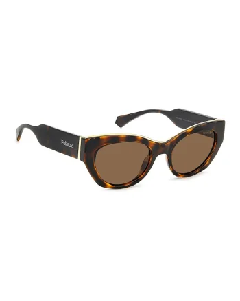 Ochelari de soare cat-eye polarizati, Maro/Maro deschis