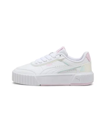 Pantofi sport Carina Mia Holo 2.0 de piele ecologica, Galben pal/Alb optic/Roz pal