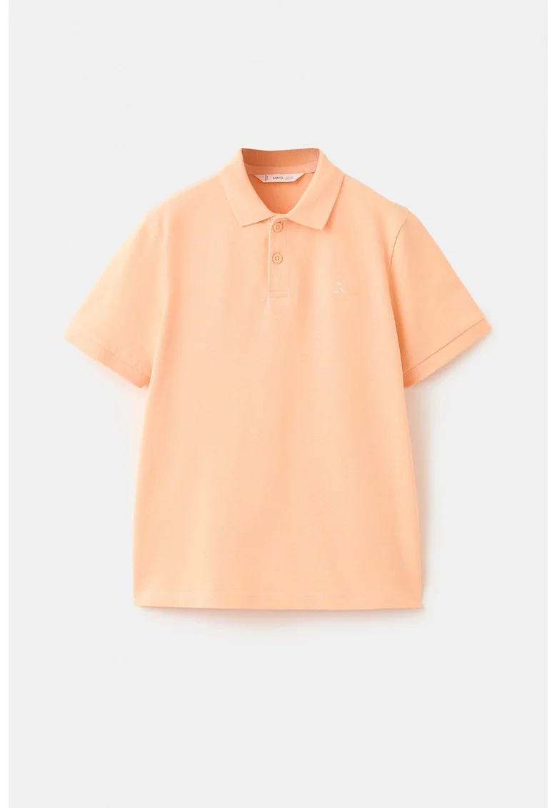 Tricou polo din bumbac pique, Portocaliu pal