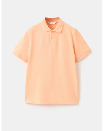 Tricou polo din bumbac pique, Portocaliu pal
