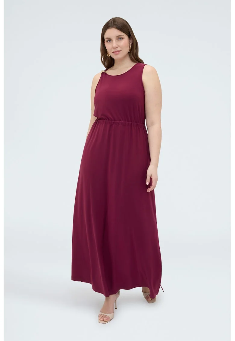 Rochie lunga cu detaliu metalic, Violet tyrian