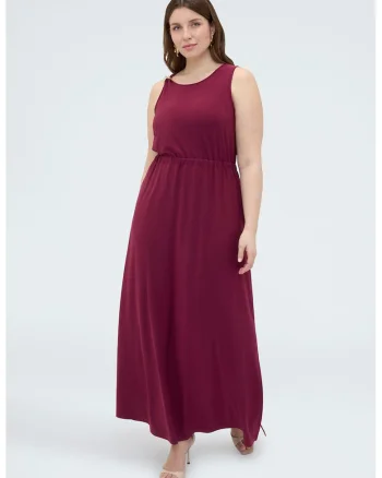 Rochie lunga cu detaliu metalic, Violet tyrian