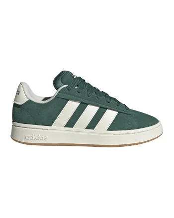 Pantofi sport Grand Court Alpha de piele intoarsa, Alb/Verde englez