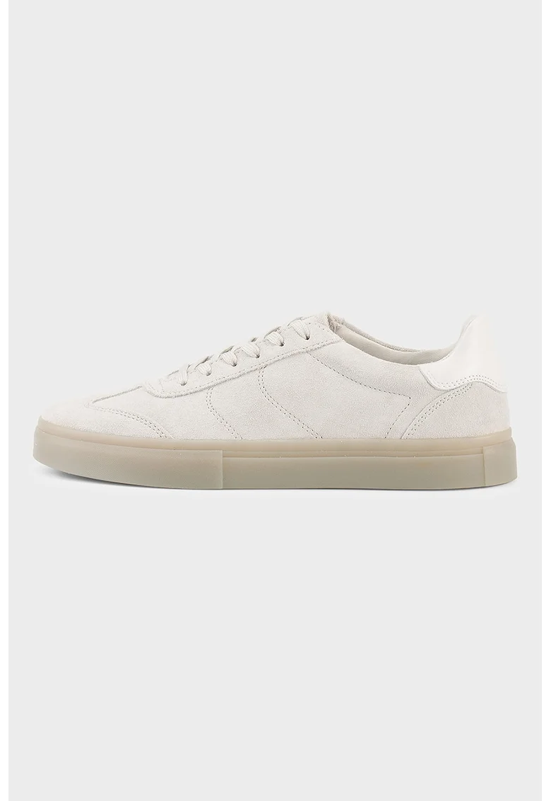 Pantofi sport low-cut din piele intoarsa Cody, Alb fildes