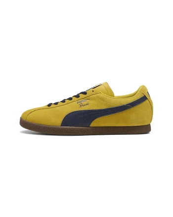 Pantofi sport Brasil din piele intoarsa si piele, Albastru ultramarin/Galben sofran