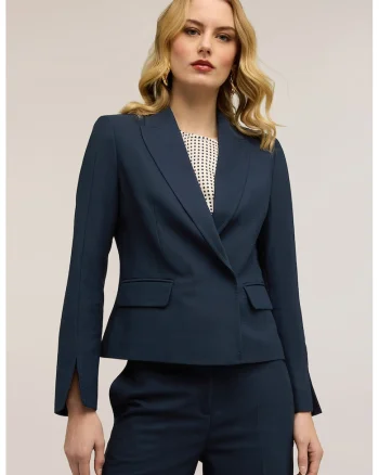 Sacou crop cu nasturi, Albastru ultramarin