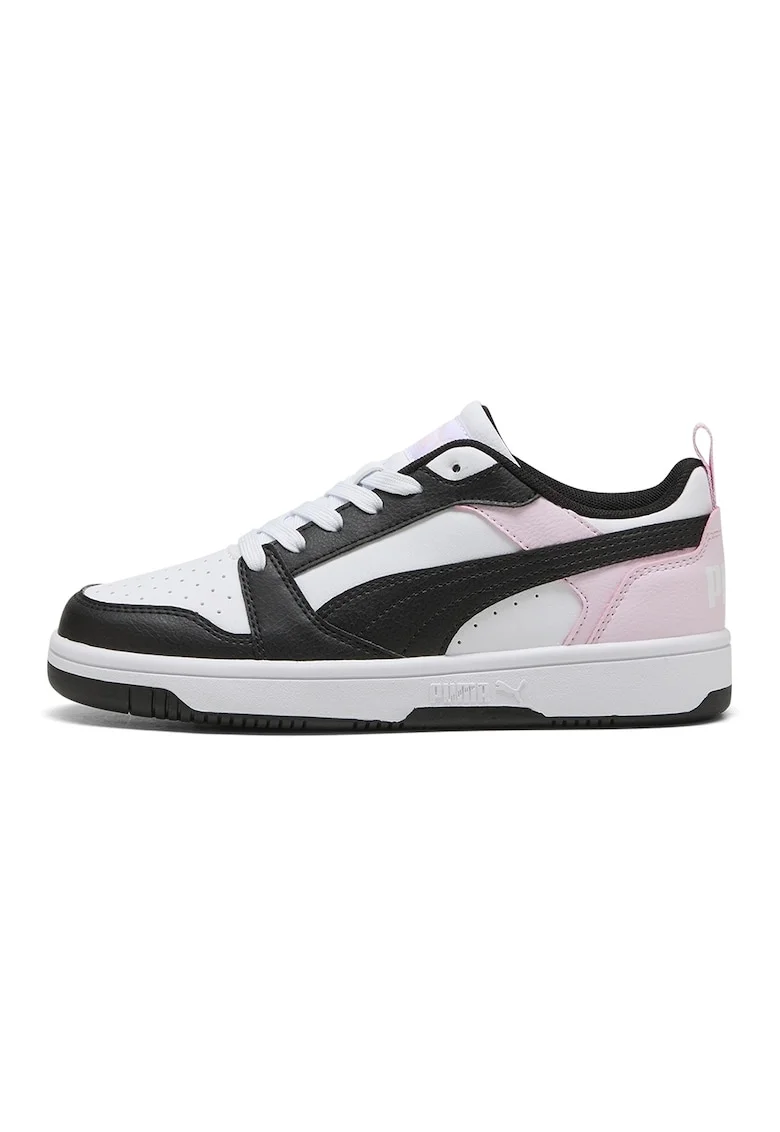 Pantofi sport Rebound V6 din piele ecologica, Alb/Negru/Roz pal