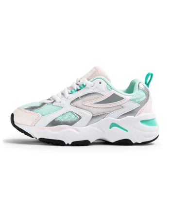 Pantofi sport cu aspect contrastant Ray Tracer, Alb/Gri/Roz pal/Verde menta
