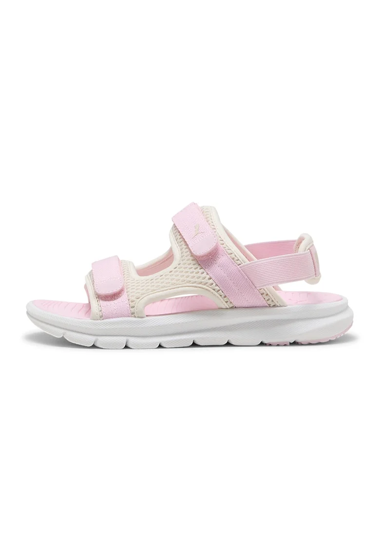 Sandale cu velcro Evolve, Alb/Roz pal