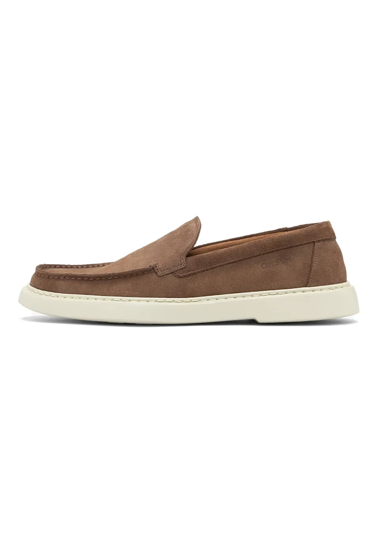 Pantofi loafer din piele intoarsa Oisin, Maro taupe