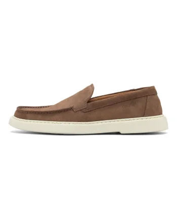 Pantofi loafer din piele intoarsa Oisin, Maro taupe