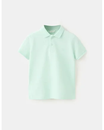 Tricou polo de bumbac, Verde pal