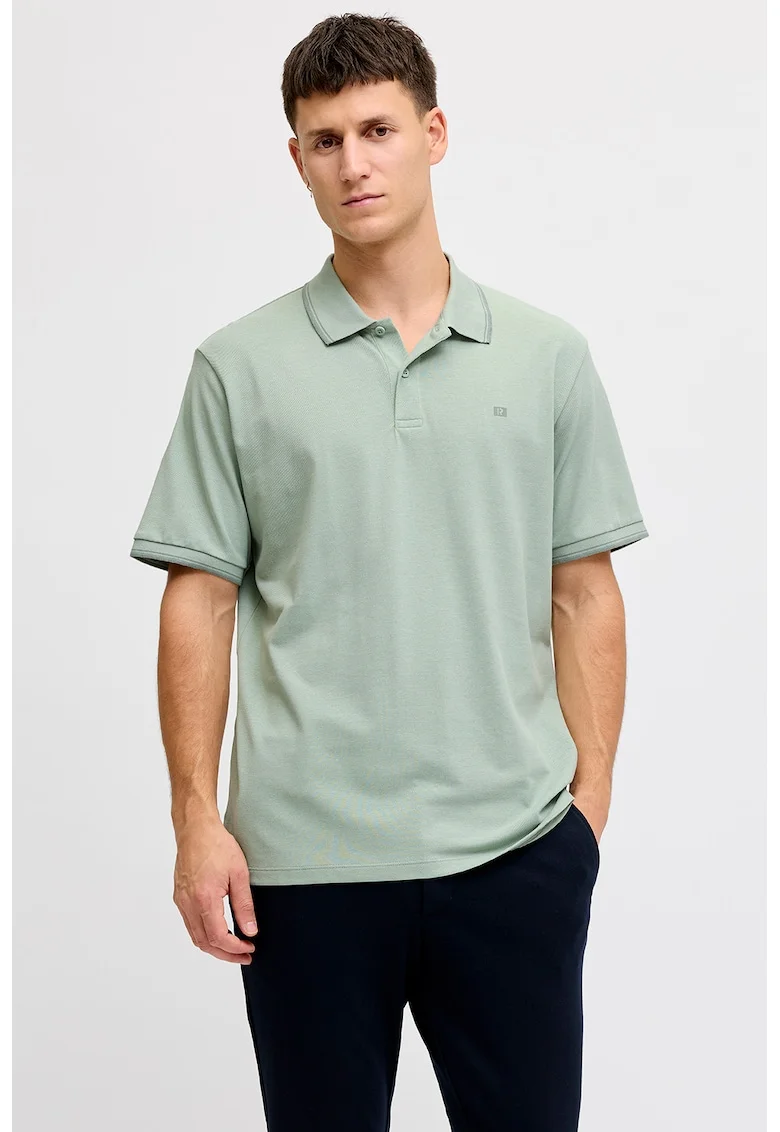 Tricou polo regular fit, Verde pal