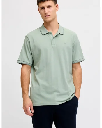 Tricou polo regular fit, Verde pal