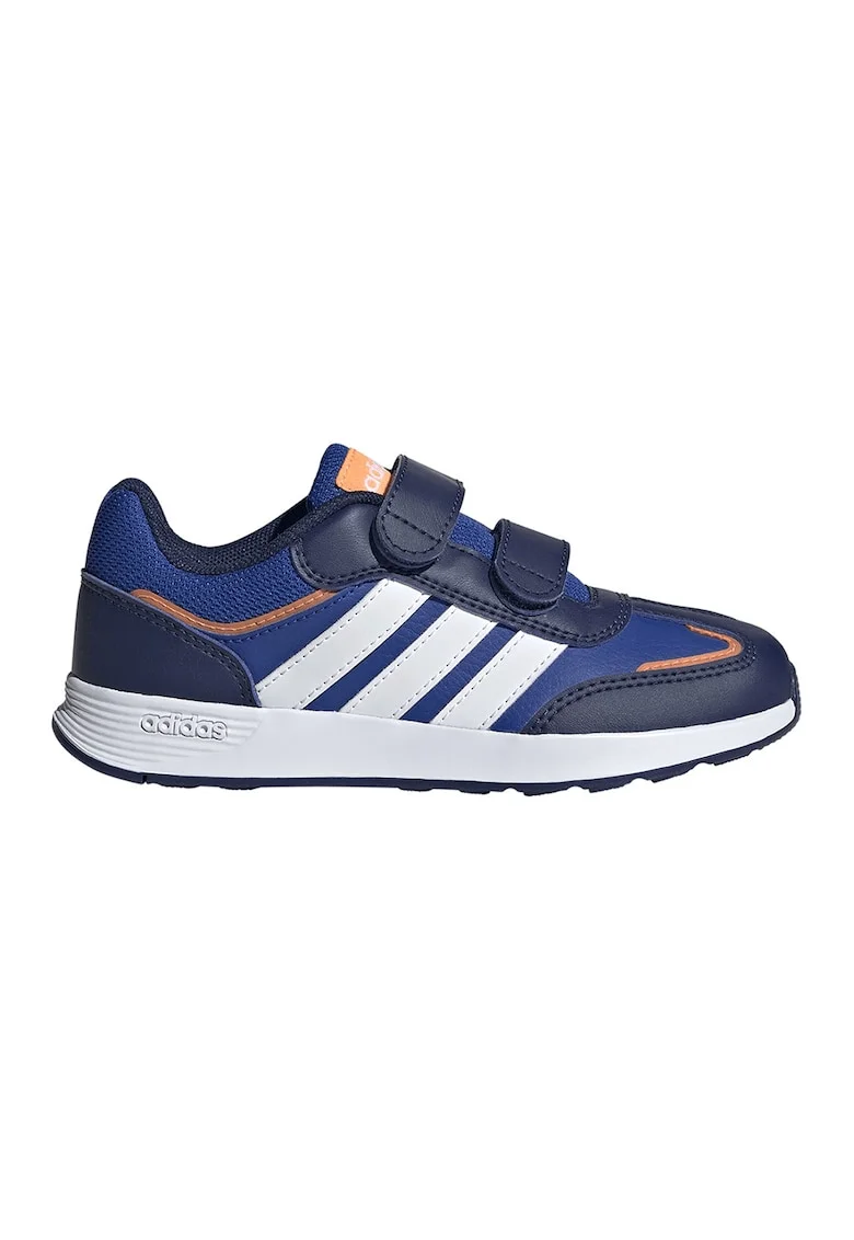 Pantofi sport Tensaur Switch de piele ecologica cu velcro, Portocaliu/Albastru royal/Alb optic/Bleumarin