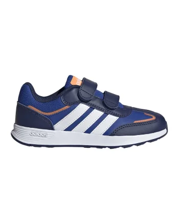 Pantofi sport Tensaur Switch de piele ecologica cu velcro, Portocaliu/Albastru royal/Alb optic/Bleumarin