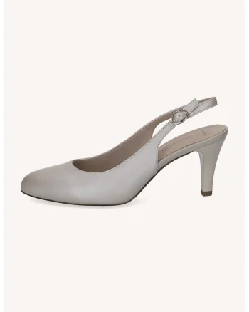 Pantofi slingback din piele cu catarama, Maro nisip