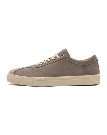 Pantofi casual din piele intoarsa cu sireturi, Gri inchis