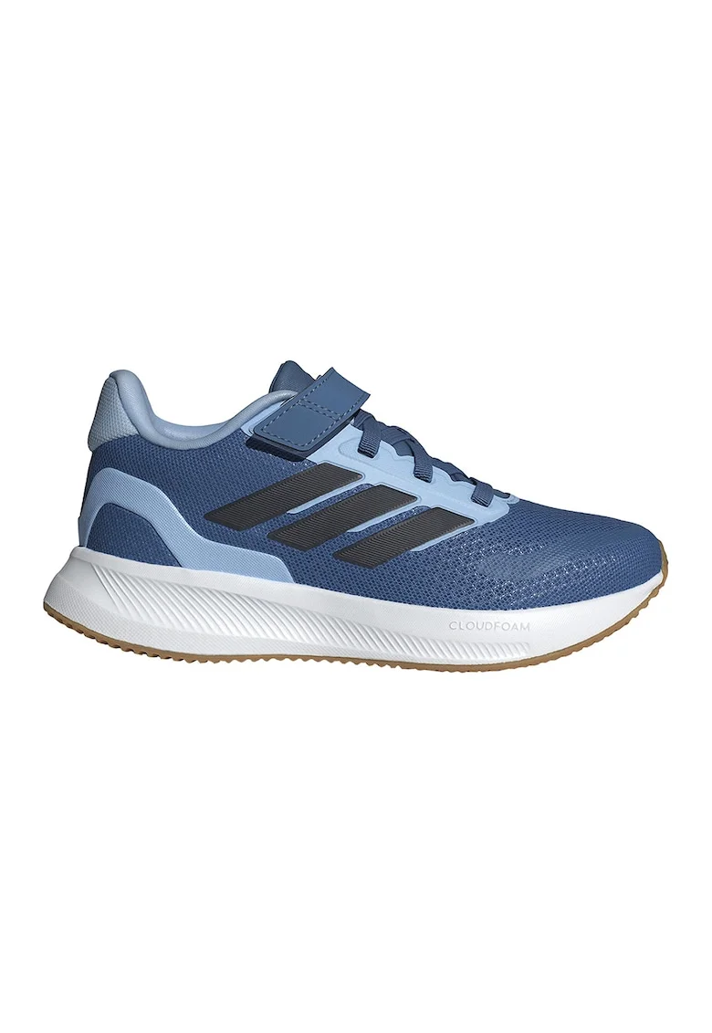 Pantofi sport Runfalcon 5 din plasa cu logo si velcro, Negru/Albastru inchis/Albastru lavanda