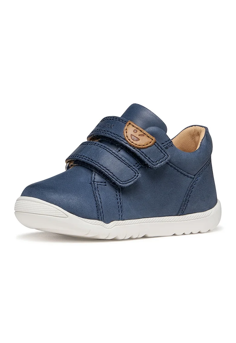 Pantofi sport Macchia din piele cu velcro, Albastru inchis